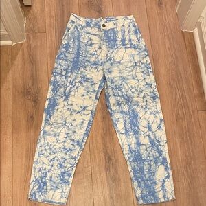 Rachel Comey Blue and White High Rise Jeans